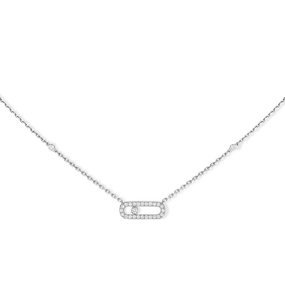 Messika Move Uno Pave 18ct White Gold 0.20ct Pave Diamond Necklace