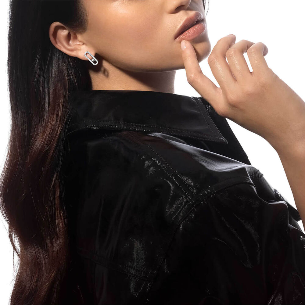 Messika Move Uno 0.66ct Diamond White Gold Stud Earrings image number 4