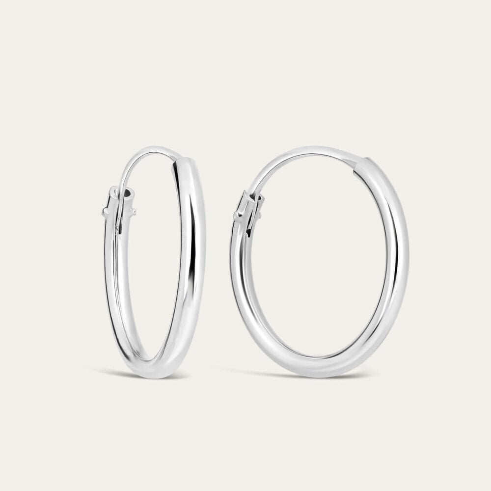 Sterling Silver Medium Hoop Earrings
