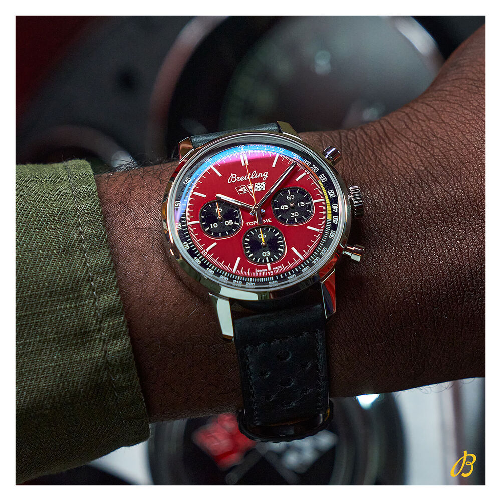 Breitling Top Time Chevrolet Corvette With Red Dial Black Strap Watch image number 6