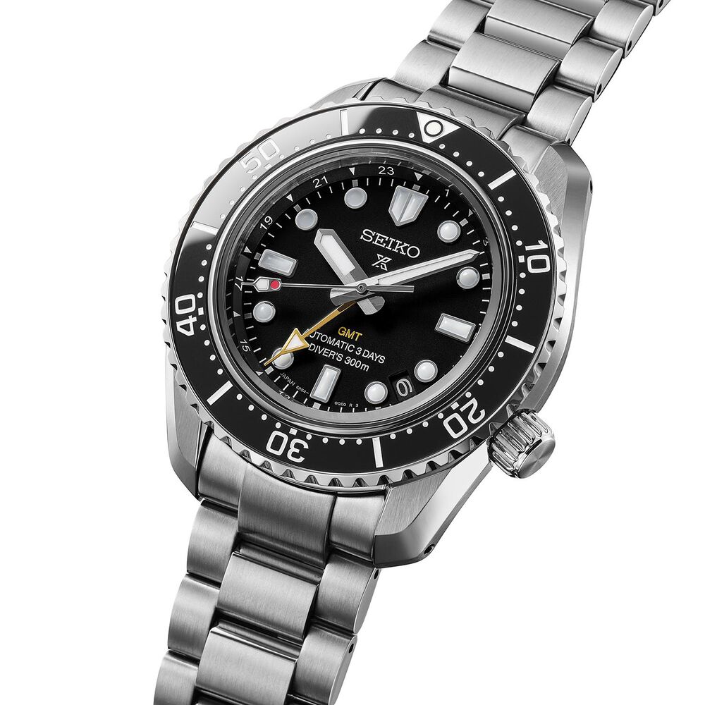 Seiko Prospex Diver's 1968 300M Heritage GMT Oceanic Black 42mm Dial Steel Bracelet Watch