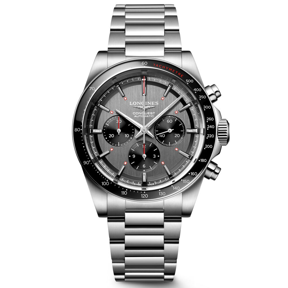 Longines Conquest Chrono Ski Edition 42mm Anthracite Dial Steel Bracelet Watch image number 0