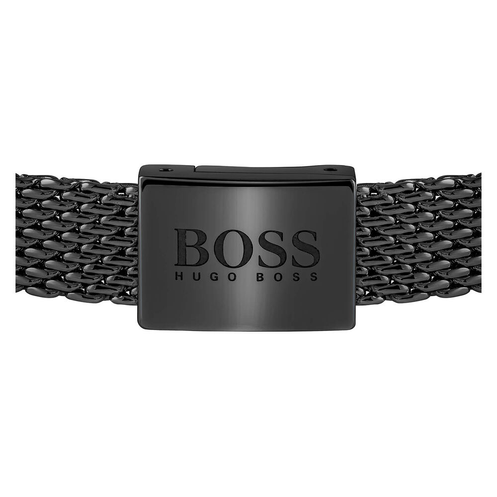 BOSS Gents Mesh Essentials Black IP Mesh Bracelet