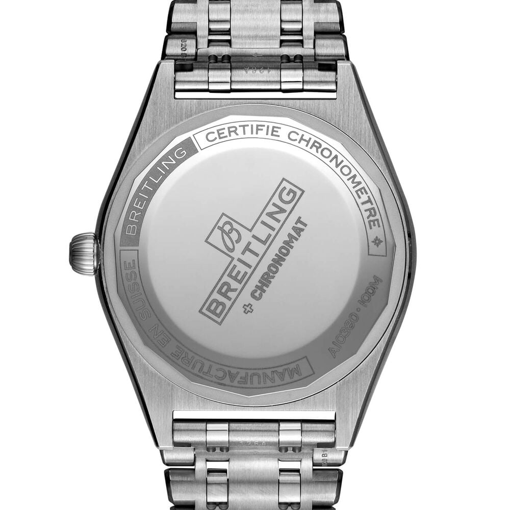 Breitling Chronomat 36mm Green Dial Steel Case Ladies Bracelet Watch