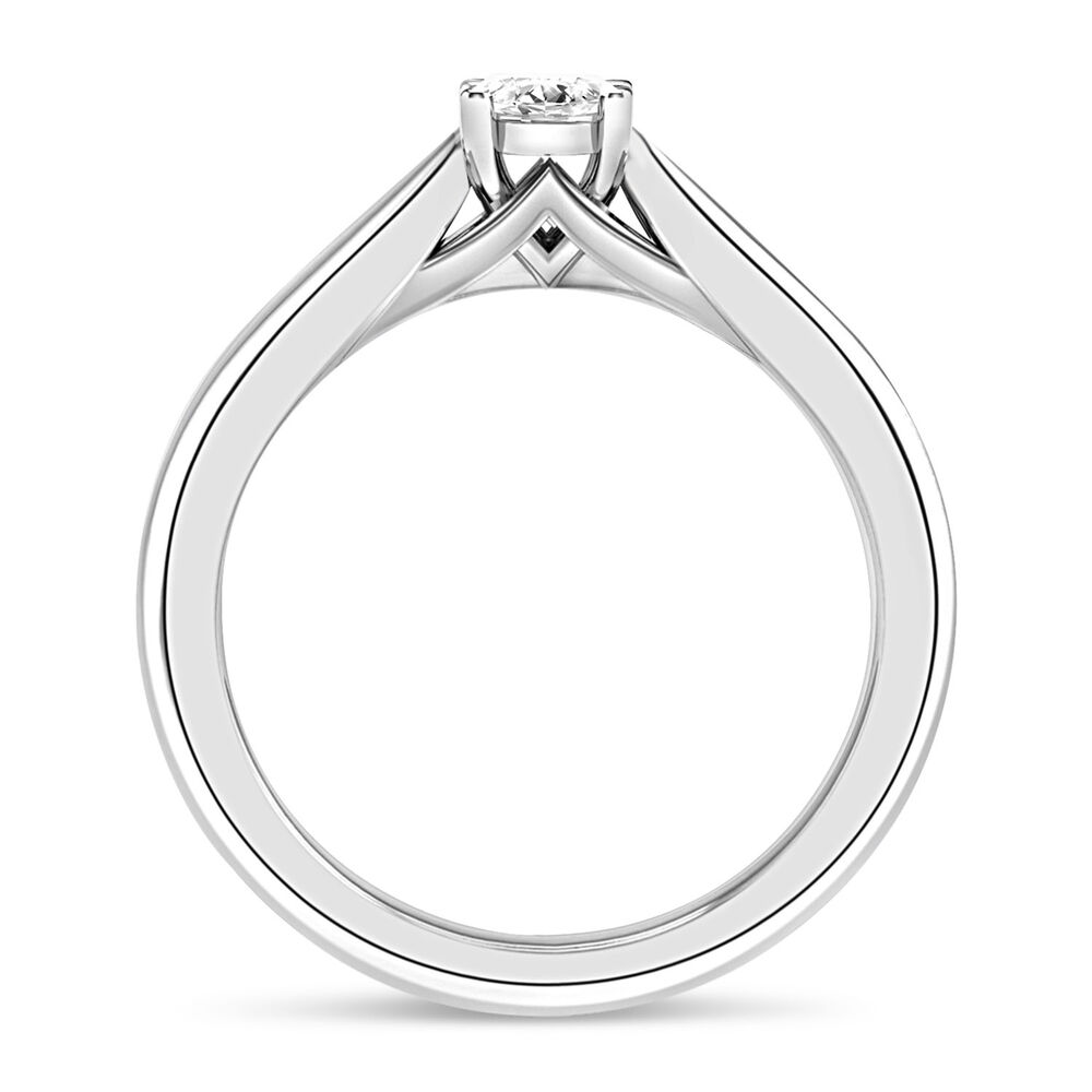 18ct White Gold 0.40ct Oval Diamond Orchid Setting Ring image number 4
