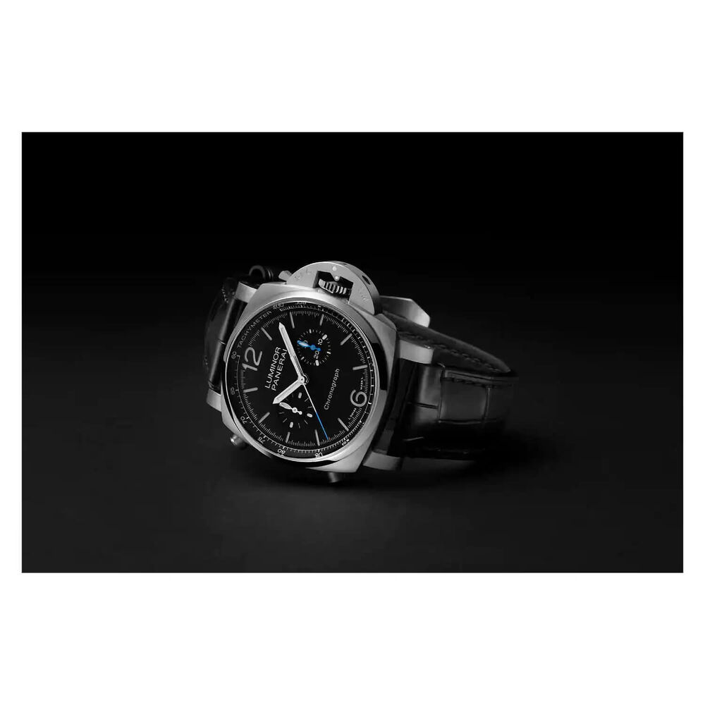 Panerai Luminor 44mm Chrono Black Dial Strap Watch image number 5