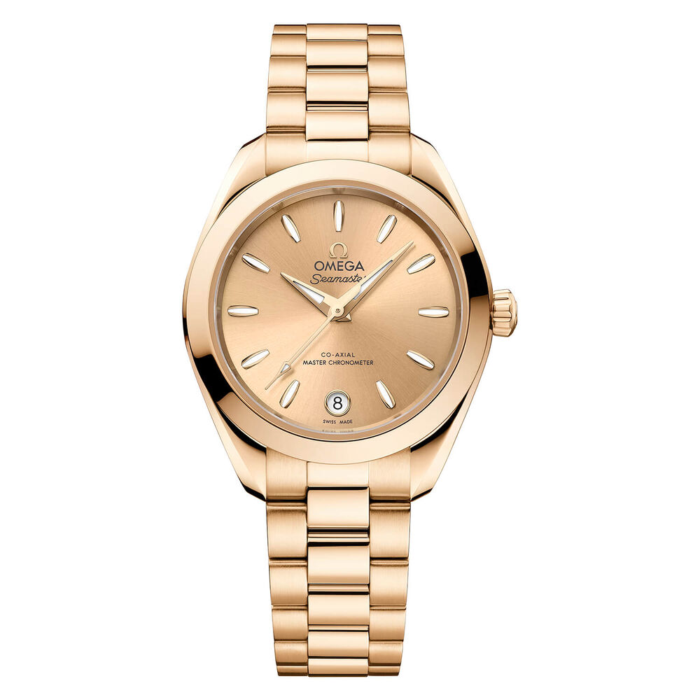 OMEGA Aqua Terra 150M 30mm Gold Dial Moonshine™ Gold Bracelet Watch