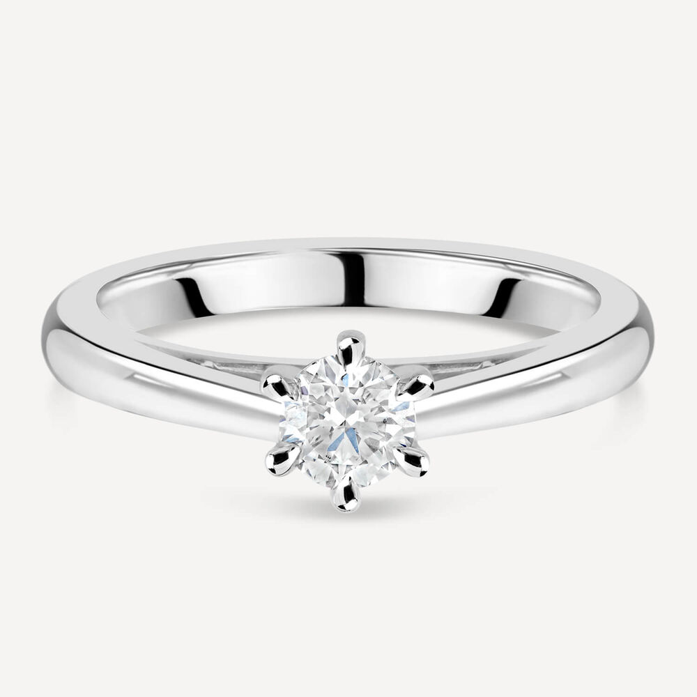 Platinum 0.30ct Amia Diamond Solitaire Six Claw Ring image number 6