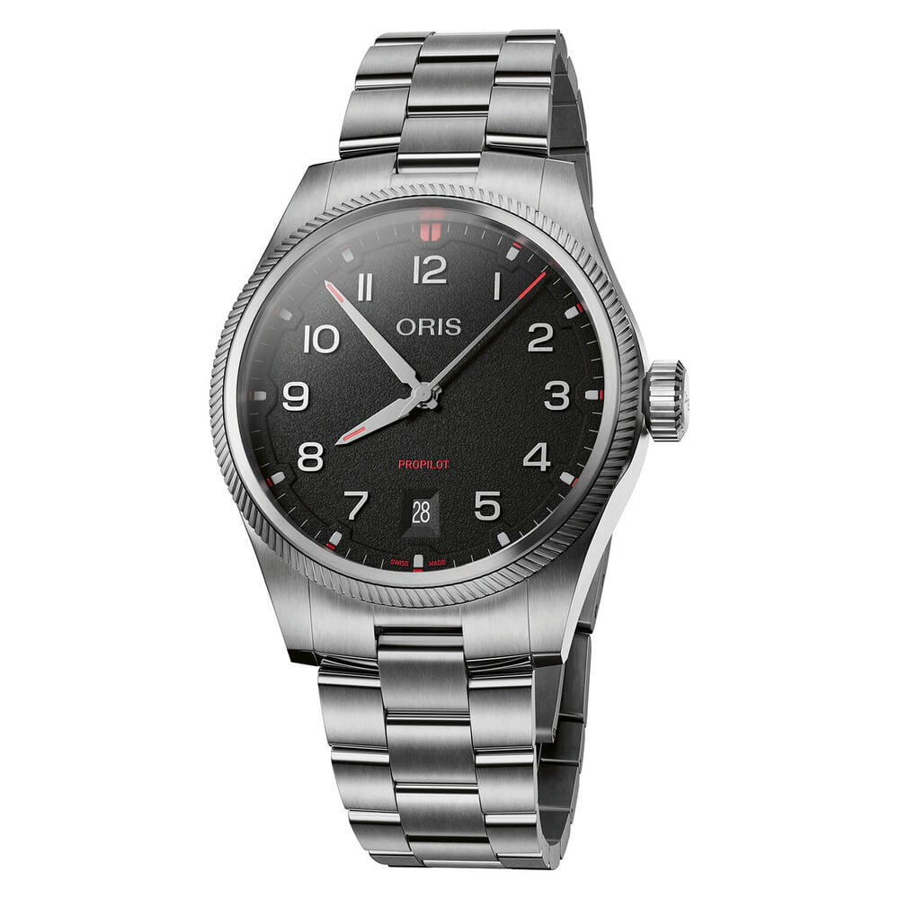 Oris ProPilot Date 41mm Black Dial Stainless Steel Bracelet Watch image number 0