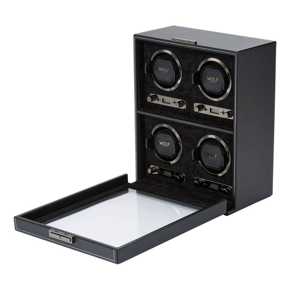 WOLF British Racing 4 Piece Black Watch Winder