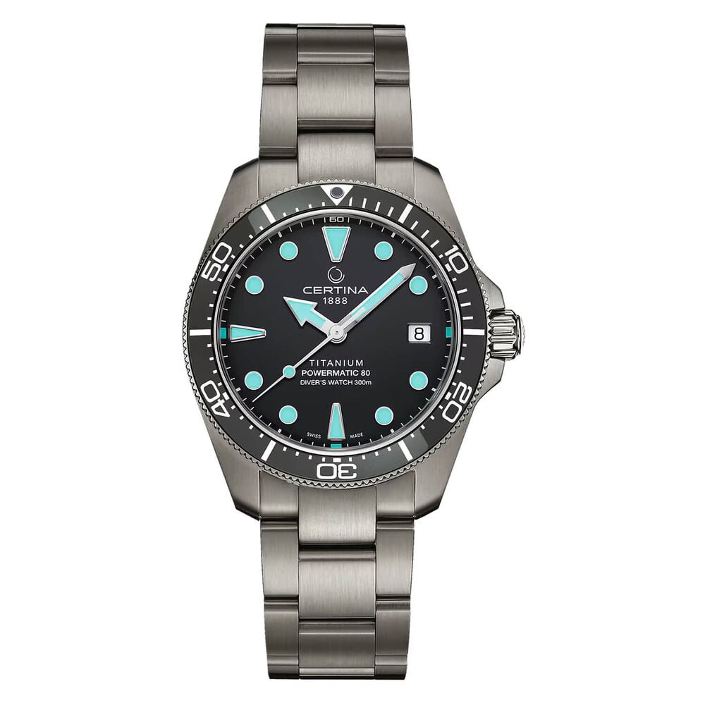 Certina DS Action Diver 38mm Grey Dial Titanium Bracelet Watch