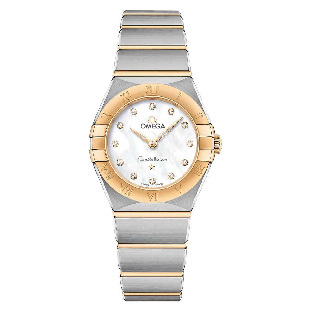 Omega Constellation Ladies Quartz 25mm Two Tone Strap Watch