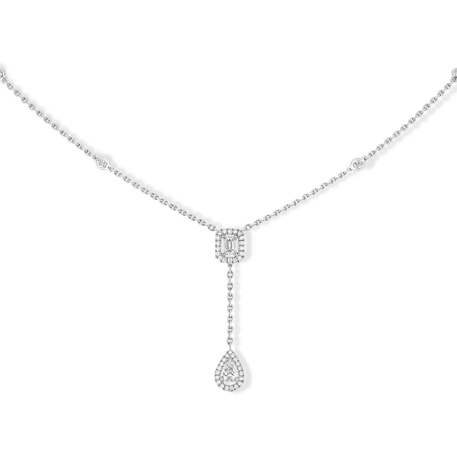 My Twin 18ct White Gold 0.36ct Diamond Tie Necklace
