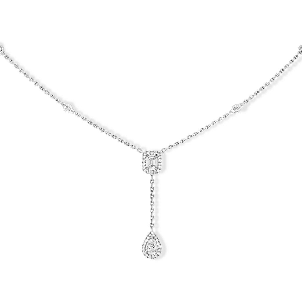 My Twin 18ct White Gold 0.36ct Diamond Tie Necklace image number 0