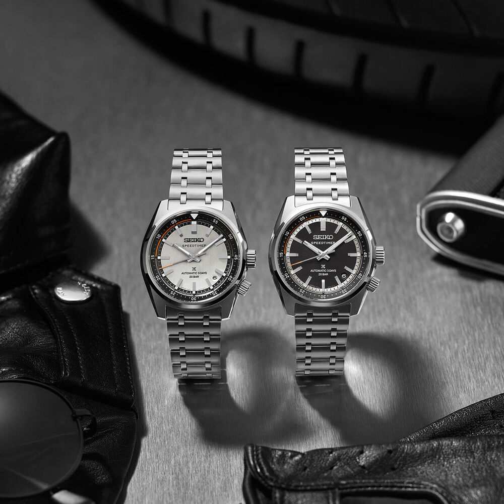Seiko Speedtimer 6R ‘Compact Countdown’ Grey-White Contrast 39.5mm Dial Steel Bracelet Watch image number 7