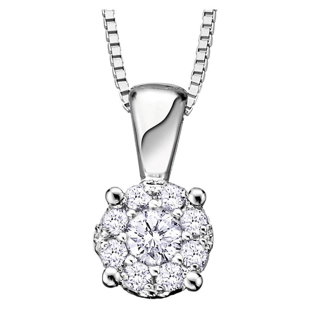 Starburst Collection 18ct white gold 0.25 carat diamond pendant image number 0