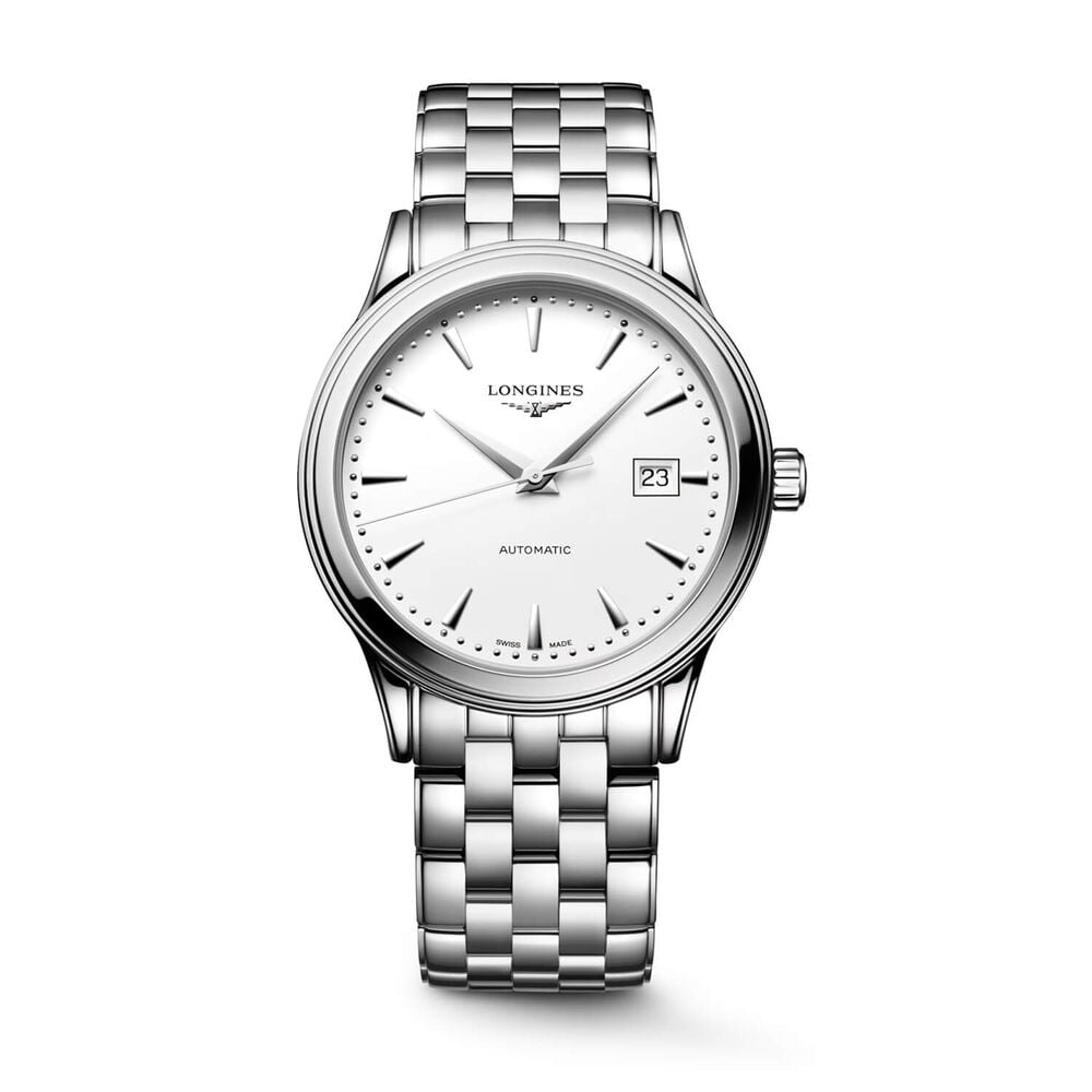 Longines Elegance Flagship Classic 40mm White Dial Steel Bracelet Watch image number 0