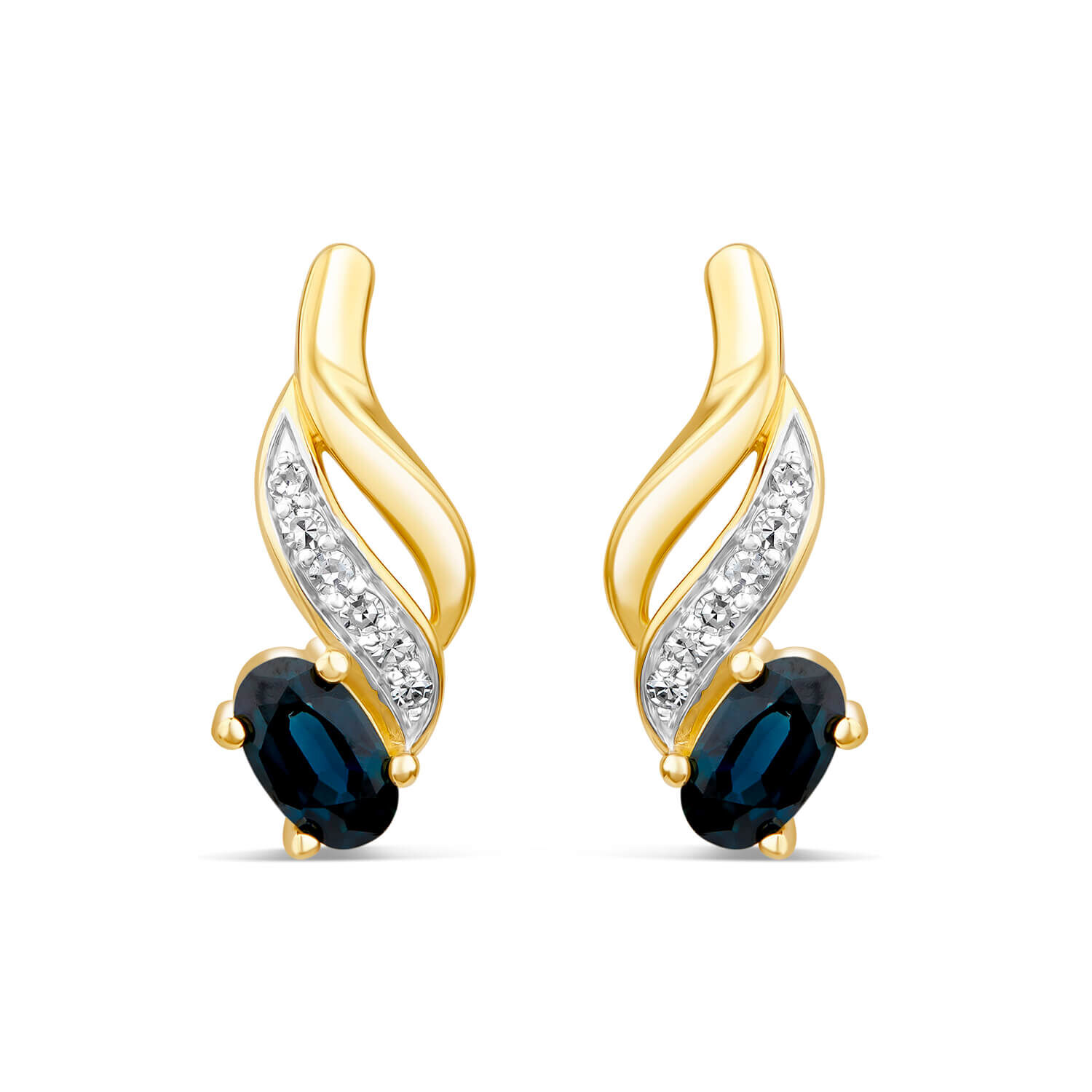 Sapphire and diamond earrings yellow gold deals