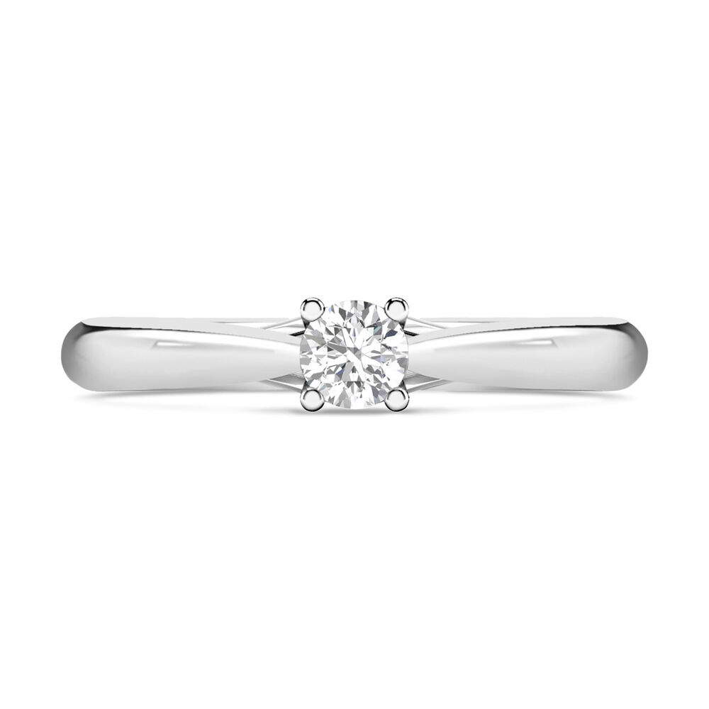 18ct White Gold 0.25ct Round Diamond Orchid Setting Ring image number 1