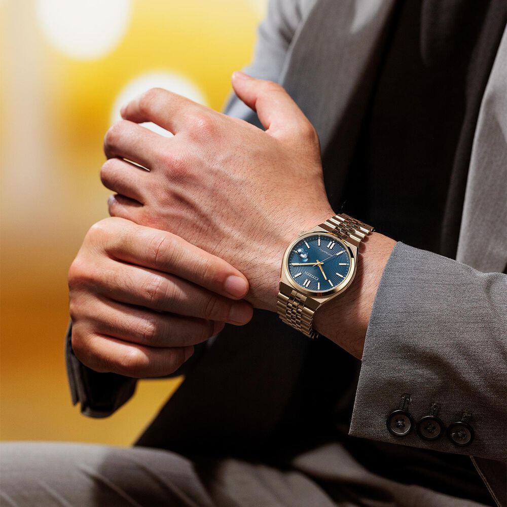 Citizen Tsuyosa 60 Automatic 40mm Blue Dial Rose Gold Toned Steel Bracelet Watch image number 9