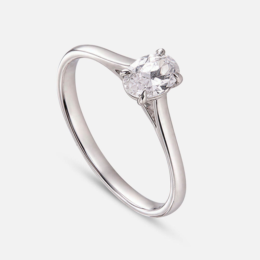 Classic Platinum 0.50ct Oval Diamond Solitaire Ring