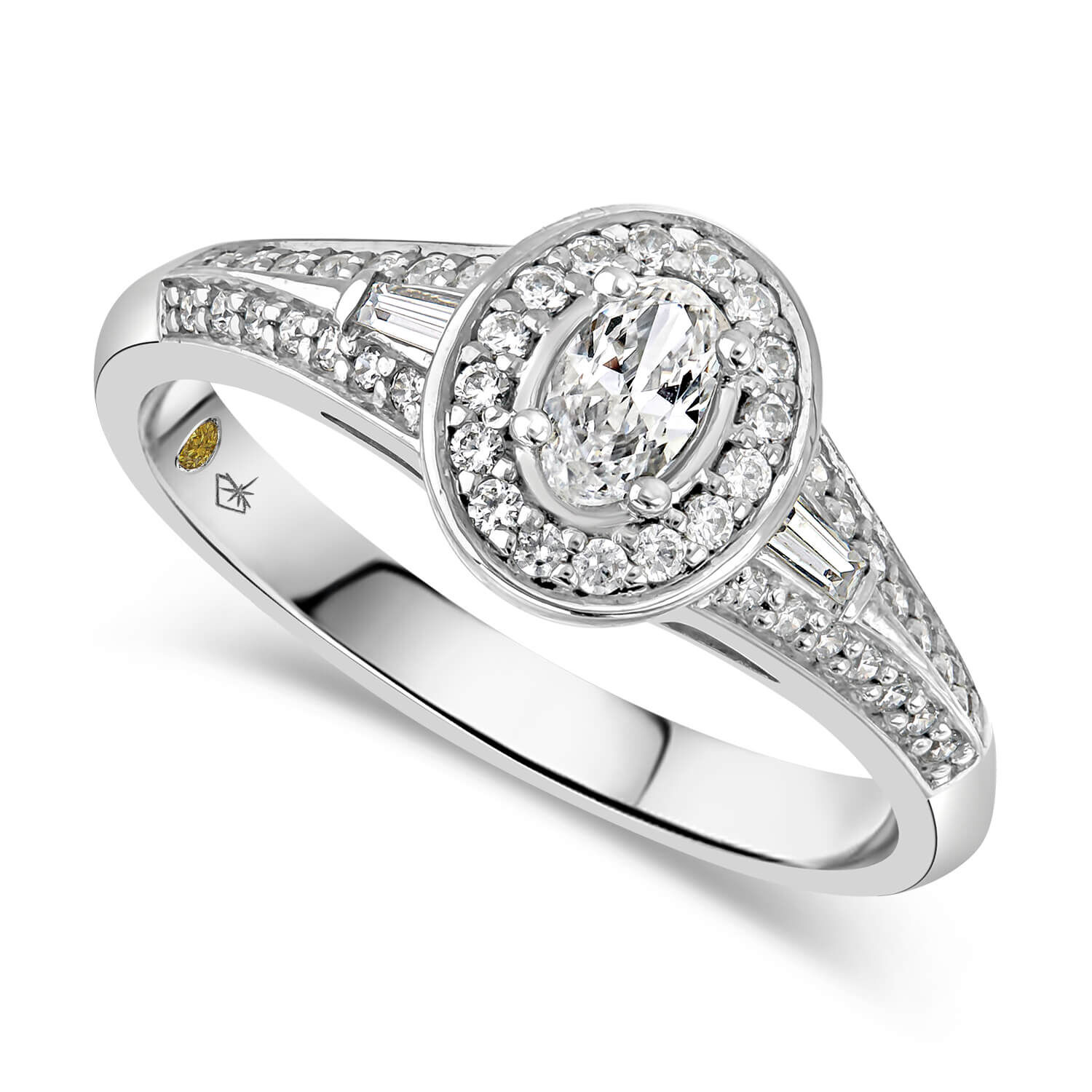 Star shaped diamond outlet engagement ring