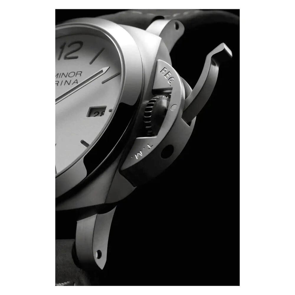 Panerai Luminor 44mm Marina White Dial Green Strap Watch image number 4