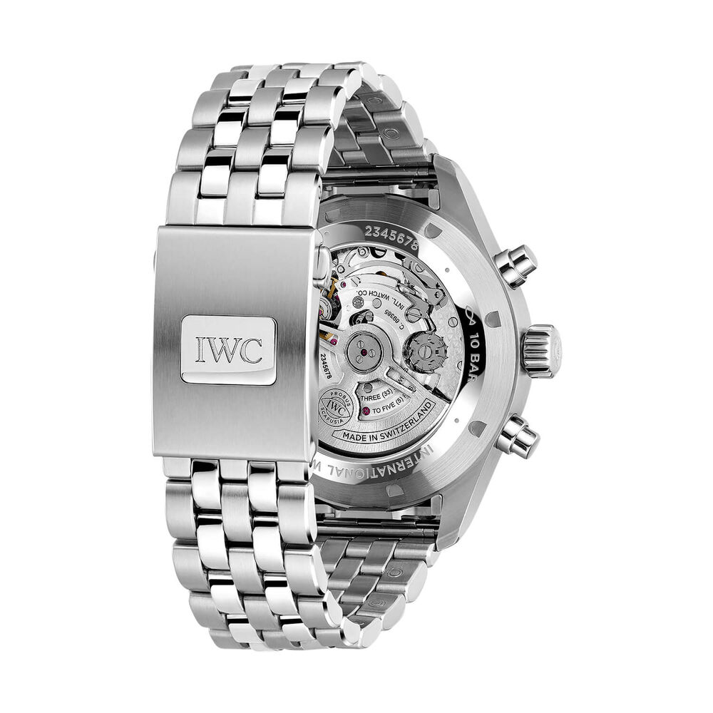 IWC Schaffhausen Pilot's Chronograph 43mm Green Dial Steel Bracelet Watch