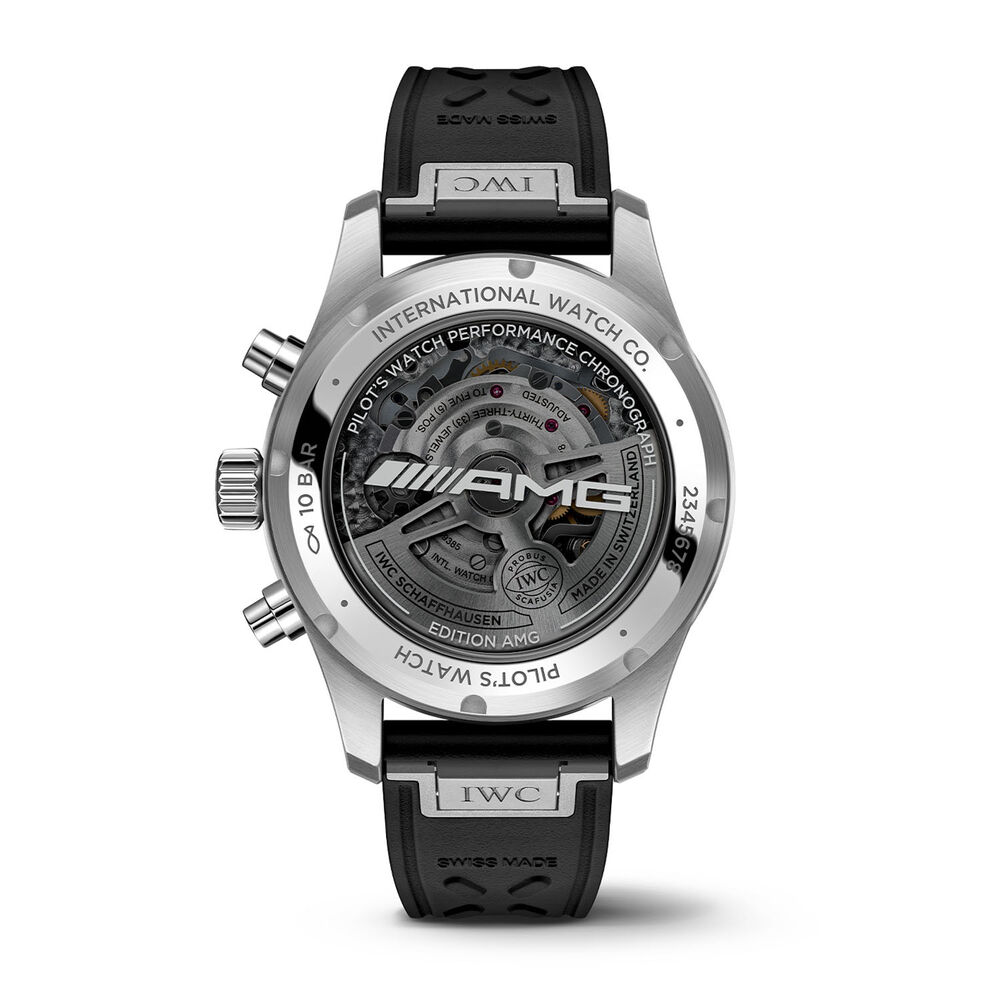 IWC Schaffhausen Pilot's Performance Chronograph 41 AMG 41mm Black Dial Rubber Strap Watch image number 2