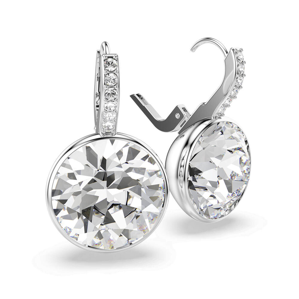 Swarovski Millenia Crystals Rhodium Plated Round Drop Earrings