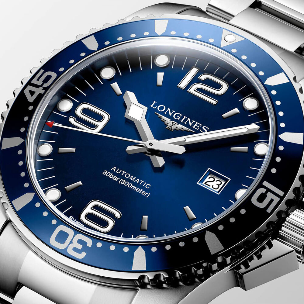 Longines Hydroconquest Automatic 44mm Sunray Blue Dial Steel Bracelet Watch