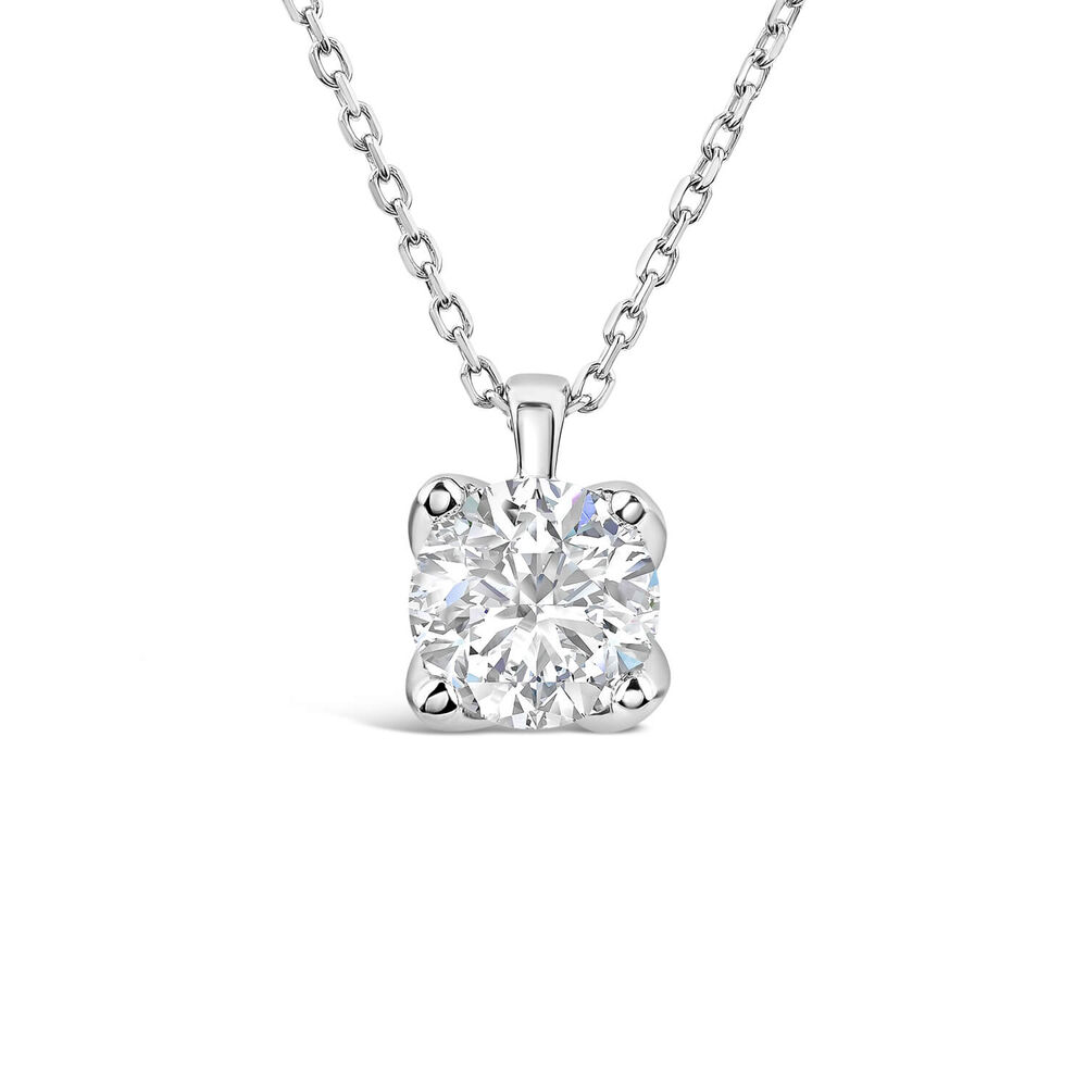 Born 9ct White Gold Lab Grown 0.70ct Diamond Round Brilliant Pendant