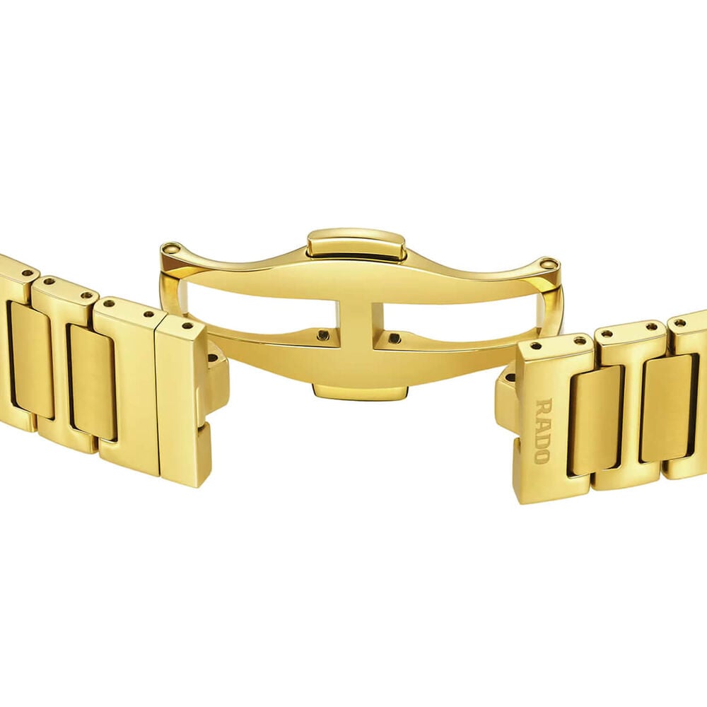 Rado DiaStar Original Automatic 30mm Yellow Gold Dial Diamond Dots PVD Steel Bracelet Watch image number 4