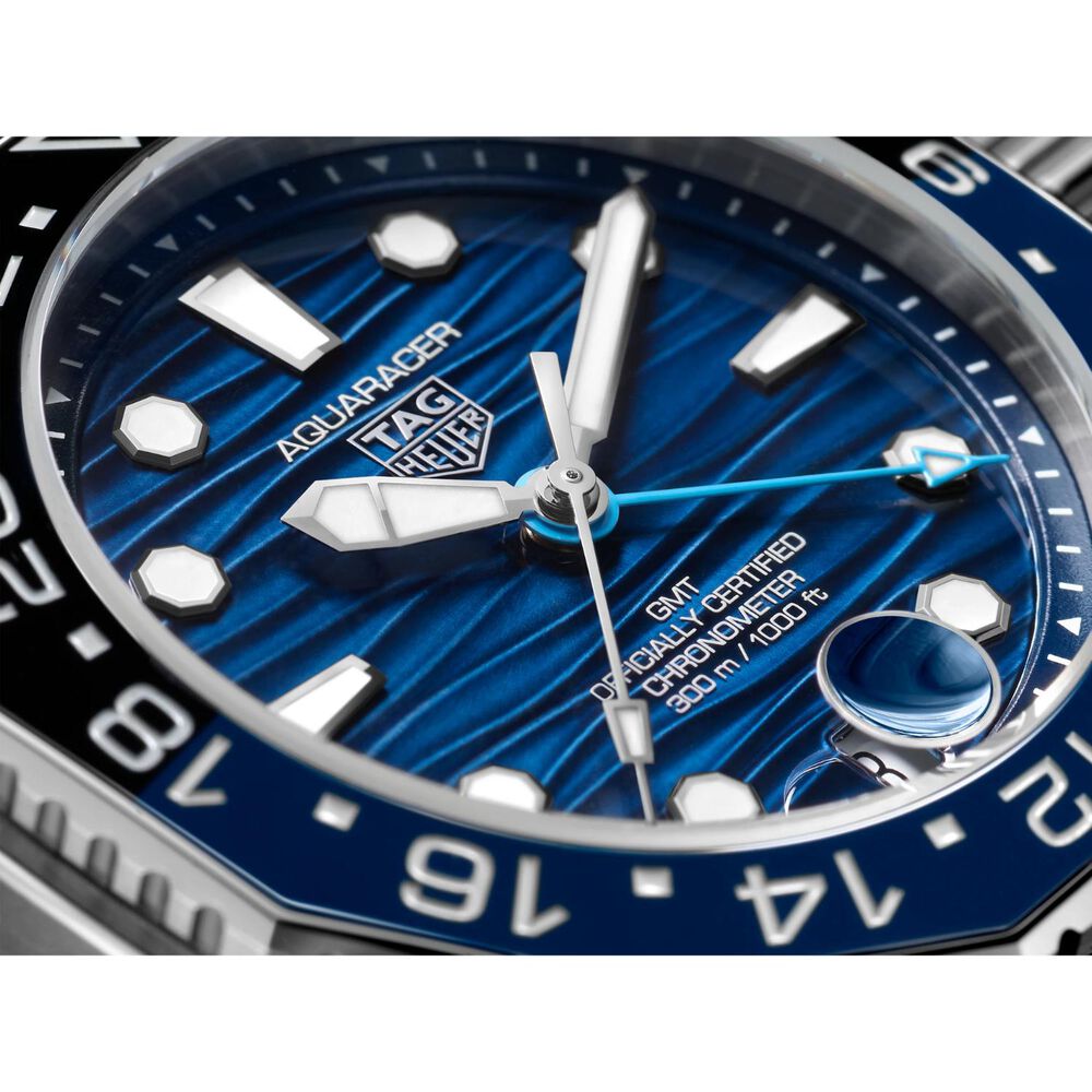 TAG Heuer Aquaracer Professional 300 GMT 42mm Blue Dial Steel Bracelet Watch image number 2