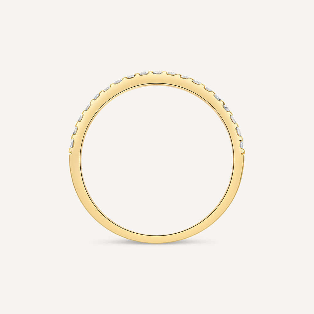 9ct Yellow Gold 0.38ct Double Row Claw Set Diamond Eternity Ring image number 3