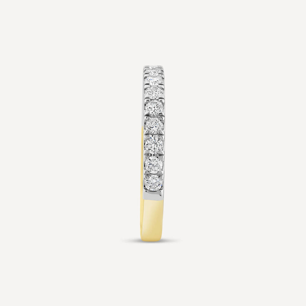 Born 18ct Yellow Gold 0.40ct Lab Grown Split Claw Diamond Wedding Ring image number 3