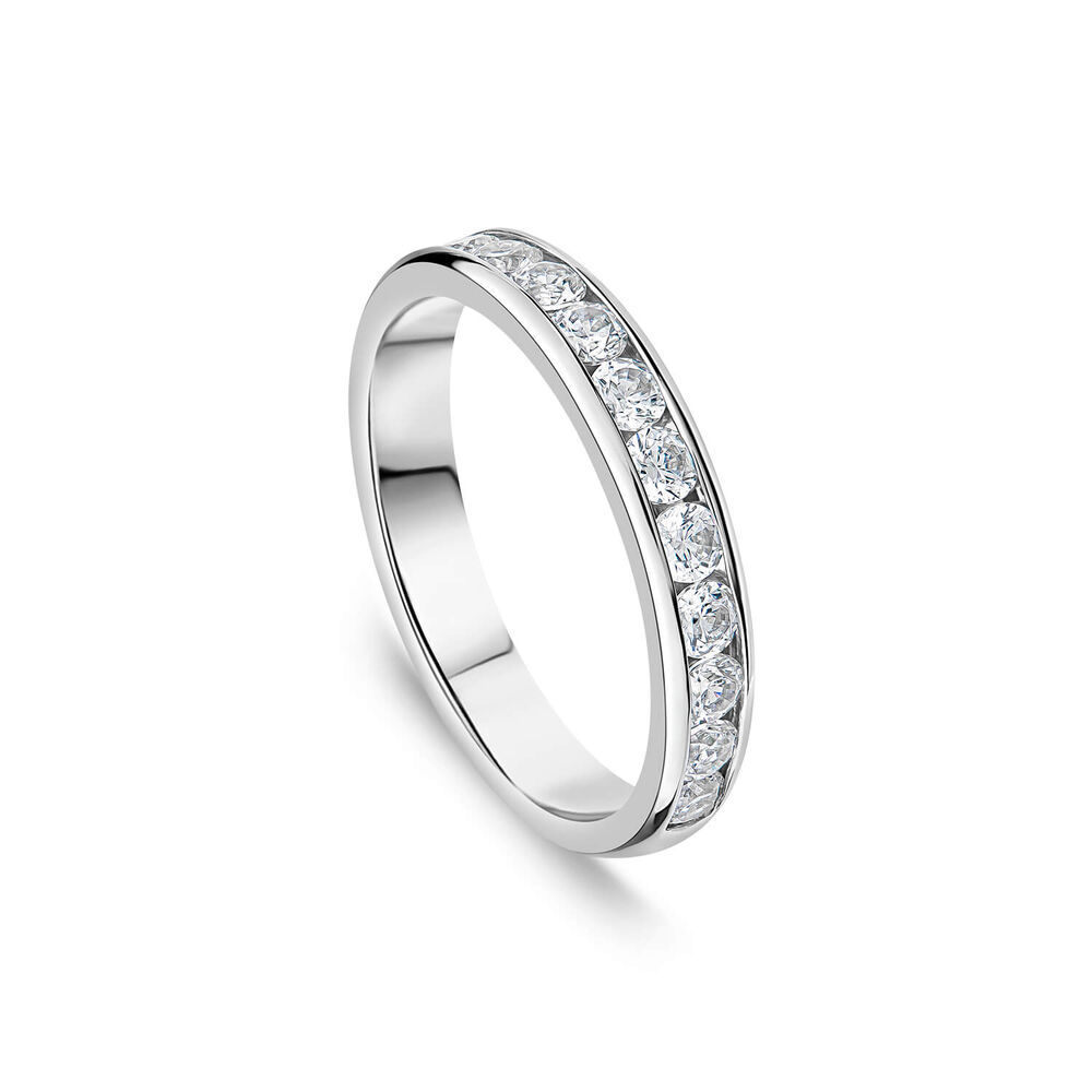 9ct White Gold 3.5mm 0.60ct Diamond Channel Set Wedding Ring