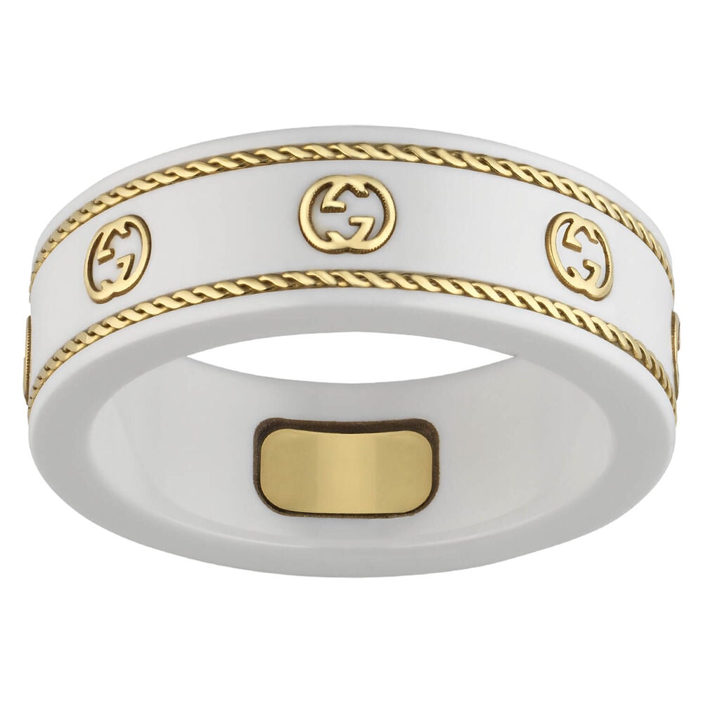 Gucci Icon 18ct Yellow Gold Zirconia Ring (Size 13) (UK Size M-N)