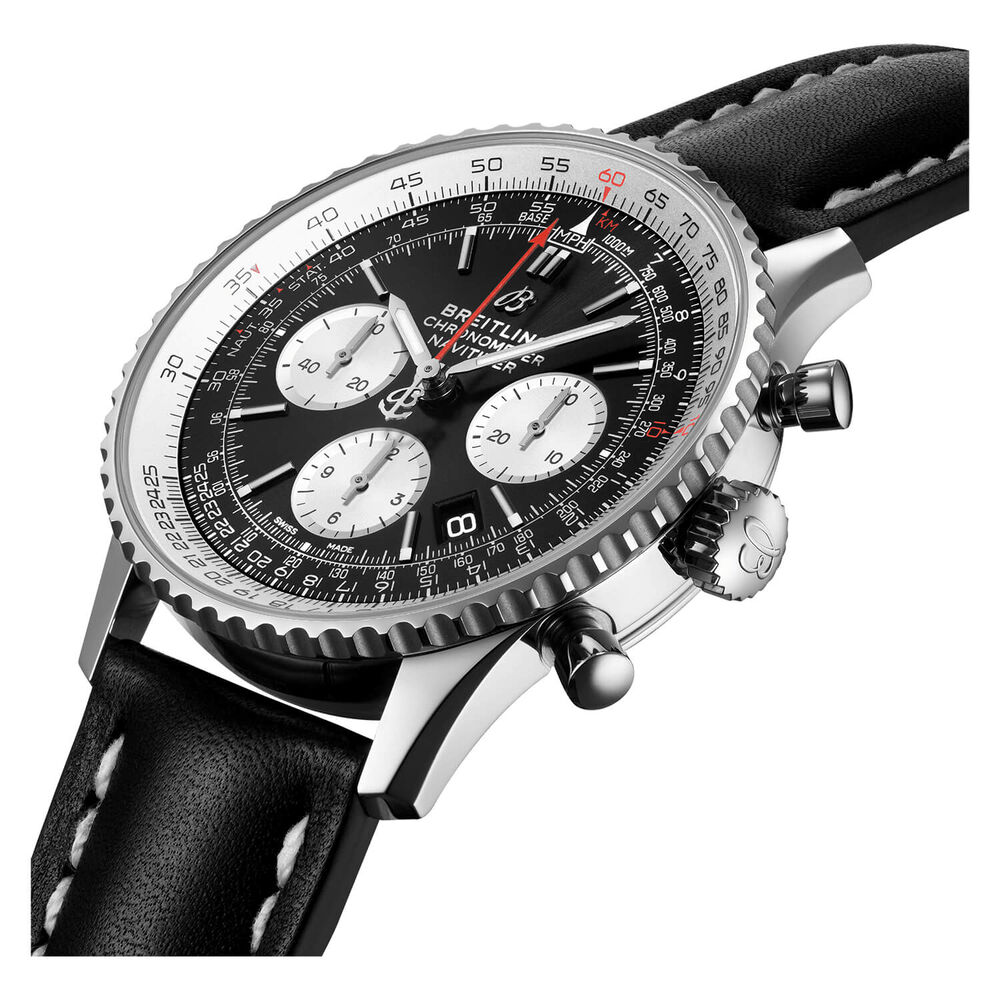 Breitling Navitimer Mens Selfwinding Mechanical Black Strap Watch
