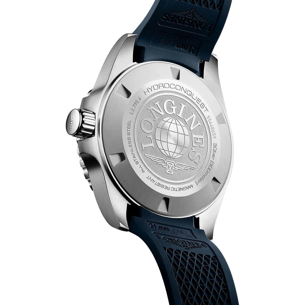 Longines Hydroconquest 41mm Sunray Blue Dial Ceramic Case Rubber Strap Watch image number 2