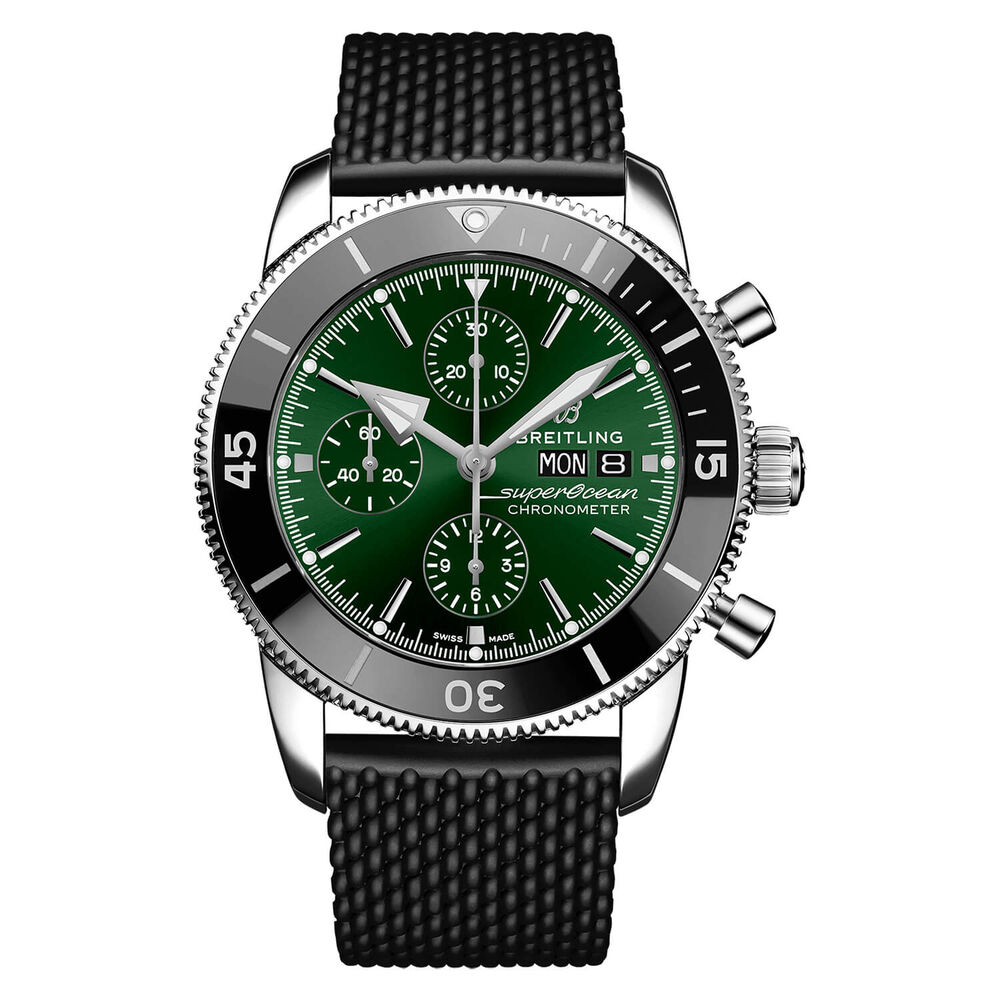 Breitling Superocean Heritage Chronograph 44mm Green Dial Black Strap Watch image number 0
