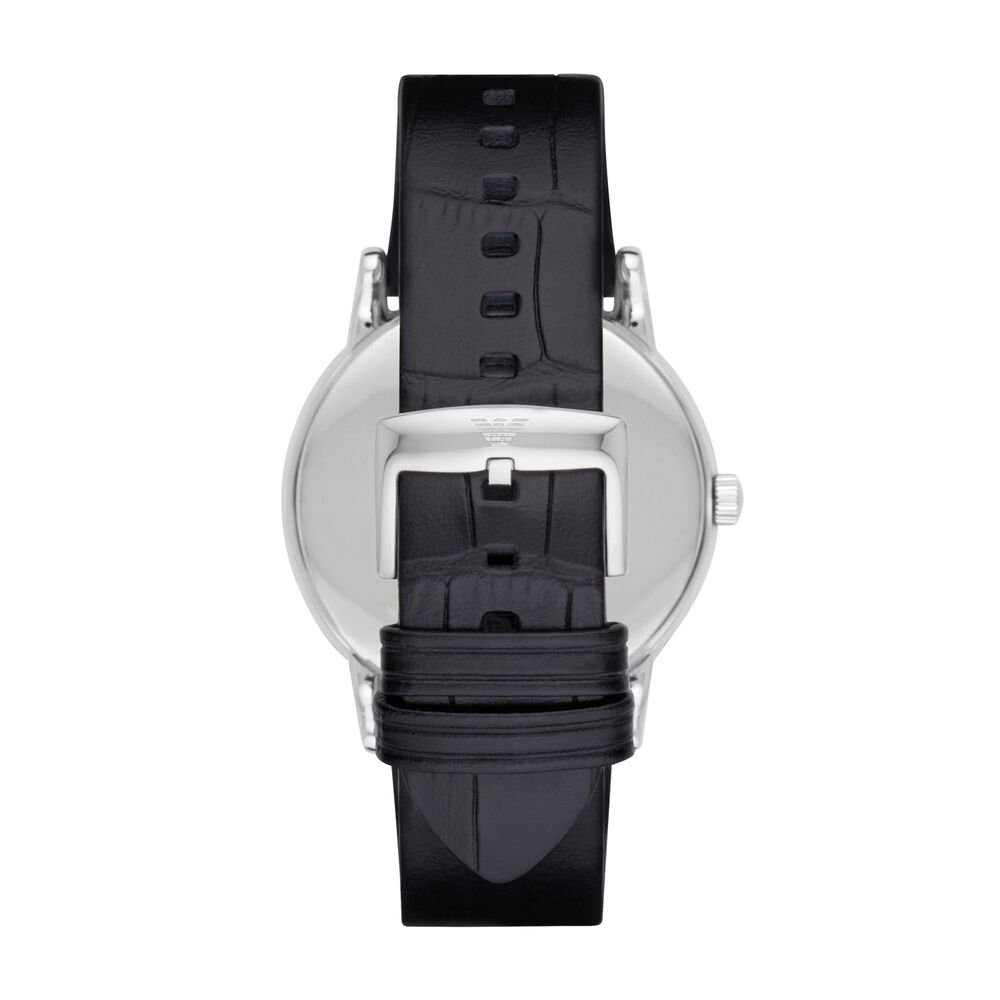 Emporio Armani Men's Black Dial and Black Leather Strap Watch