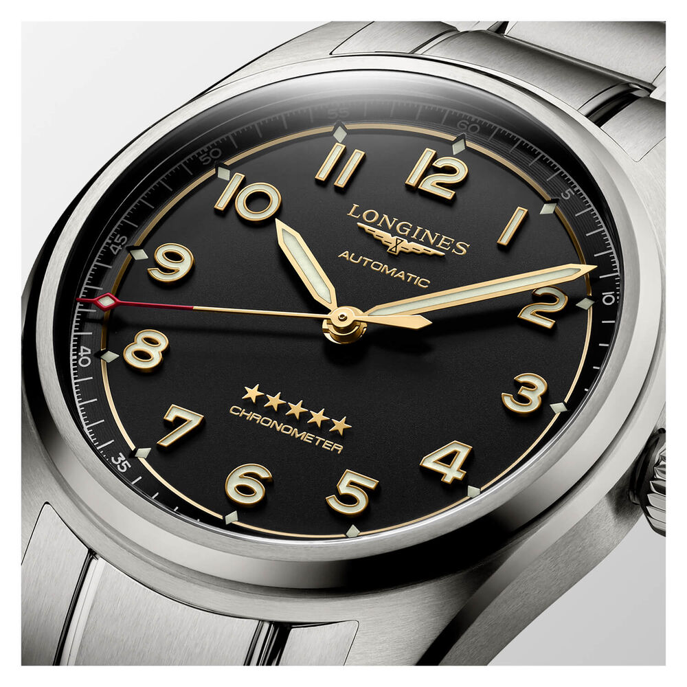 Longines Spirit 40mm Automatic Grey Dial Titanium Case Bracelet Watch image number 3