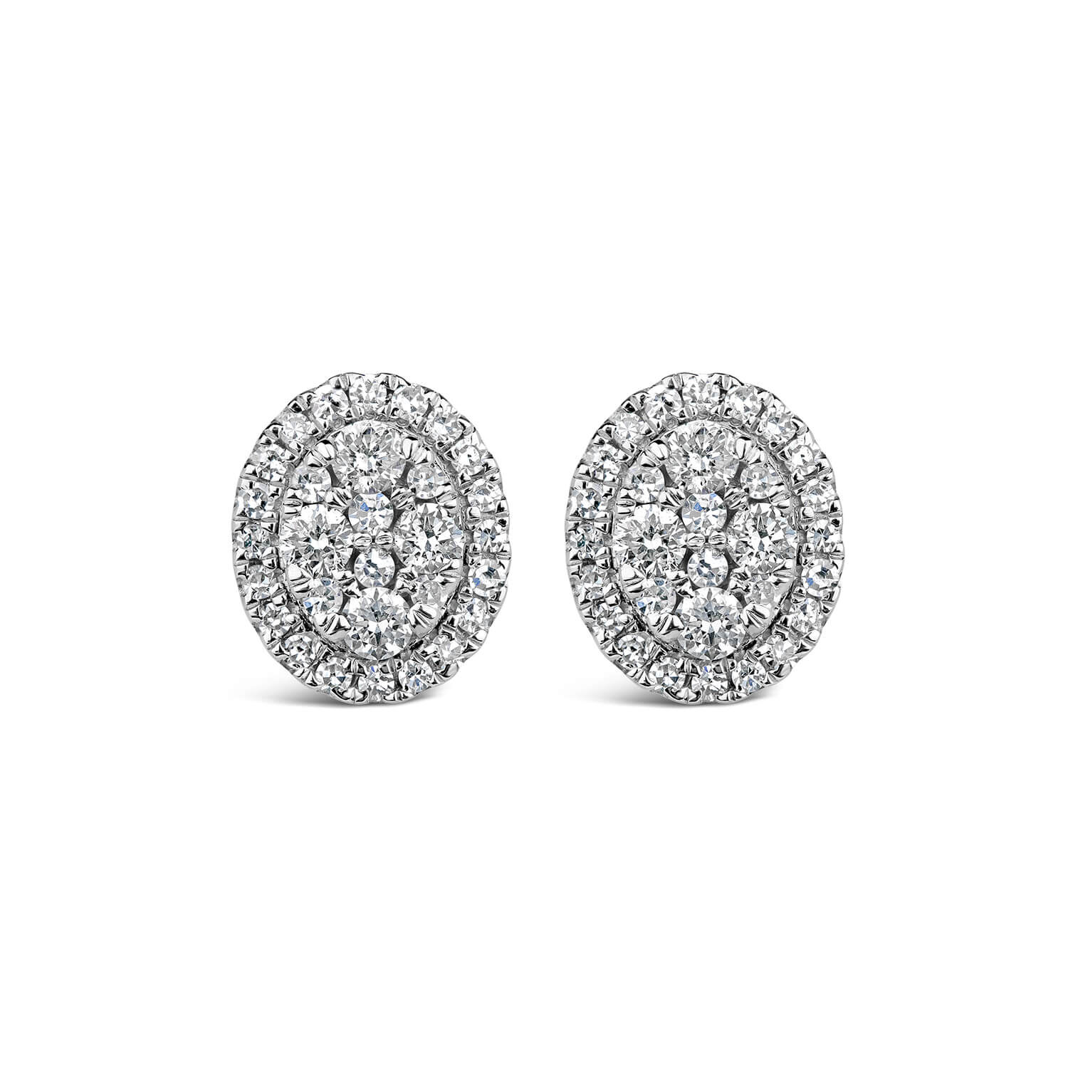 Oval shaped on sale diamond earrings