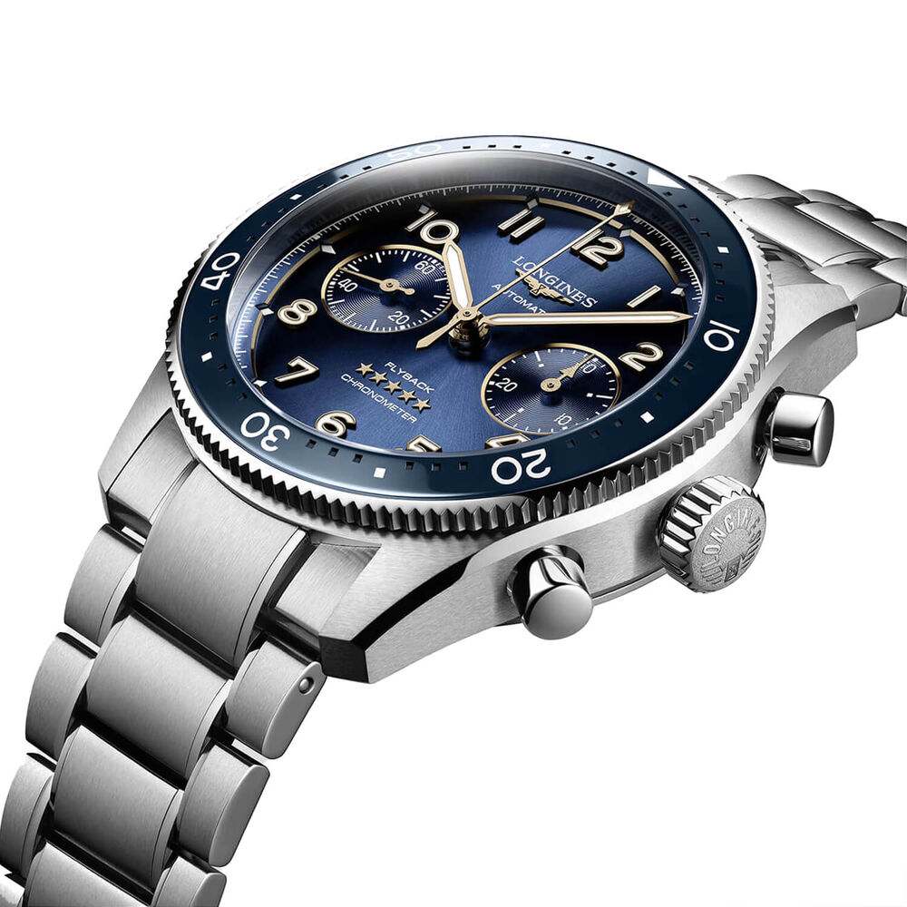 Longines Avigation Spirit Flyback 42mm Blue Chronograph Dial Bracelet Watch image number 5