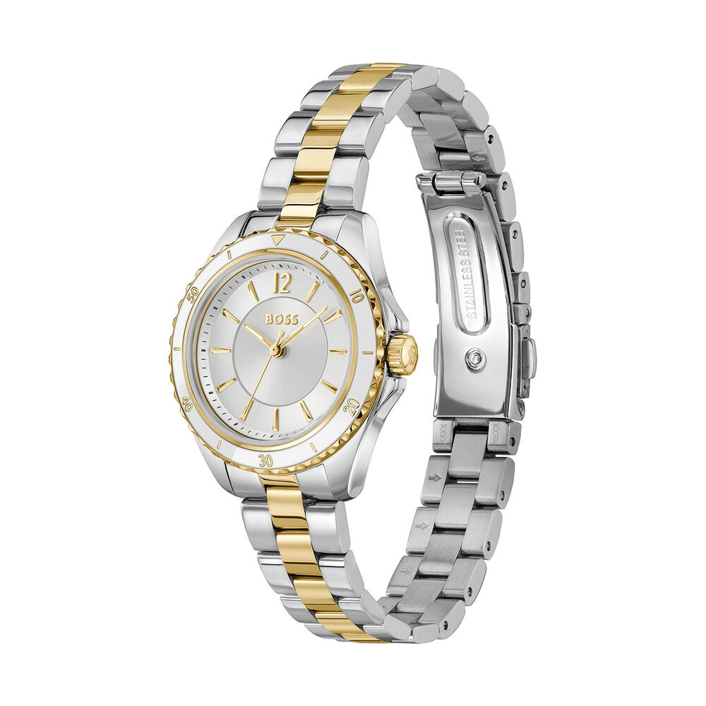 BOSS Sage Aqua 30mm Silver Dial Two Tone Stainless Steel Bracelet Watch image number 2