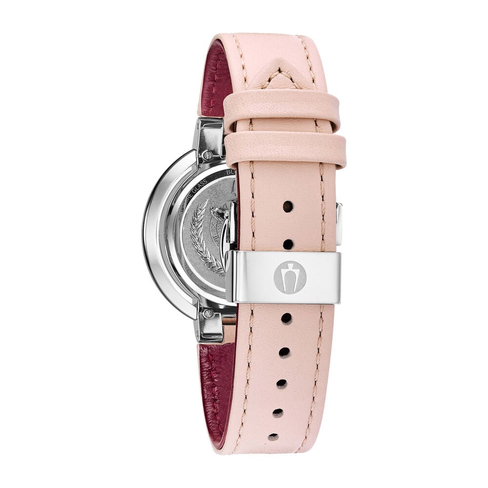 Bulova Diamond & Pearl Pink Leather 35mm Ladies' Watch image number 1