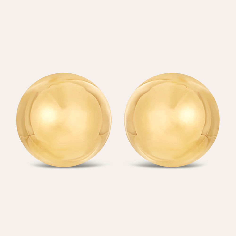 9ct Yellow Gold 8mm Polished Ball Stud Earrings