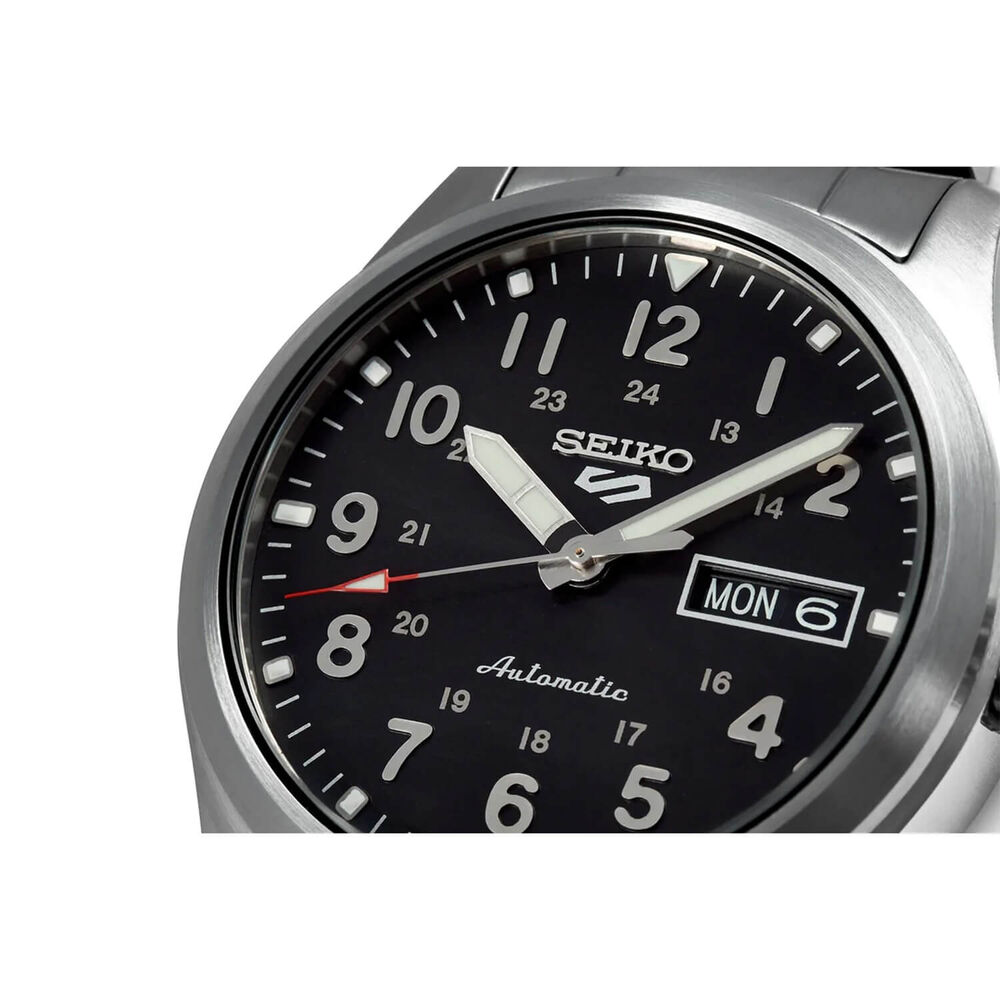 Seiko 5 Sports Field 39.4mm Black Dial Bracelet Watch image number 2