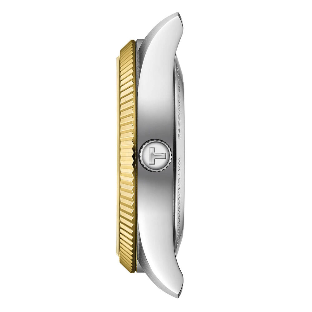 Tissot Ballade Powermatic 48 COSC 30mm Silver Dial Yellow Gold PVD Steel Bracelet Watch image number 2